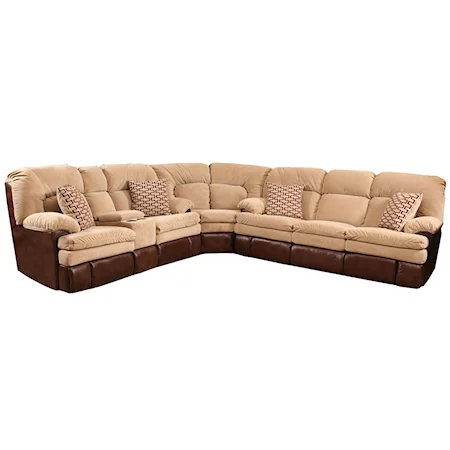 3-Piece Casual Two-Tone Reclining Sofa Sectional