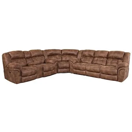 Casual Super-Wedge Sectional with Tufted Seats and Back