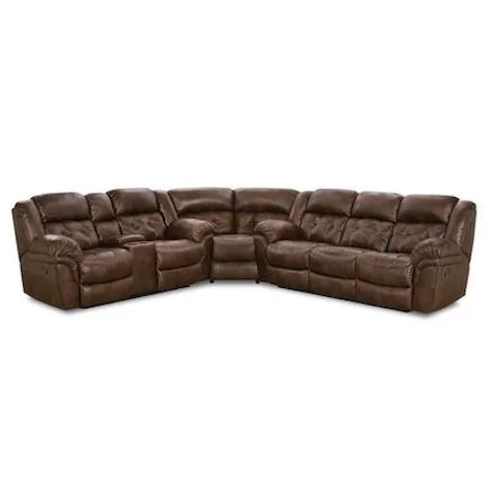 Casual Super-Wedge Sectional with Tufted Seats and Back