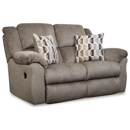 Casual Reclining Loveseat with Pillow Arms