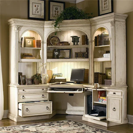 Extremely Spacious Desk and Hutch Wall Unit
