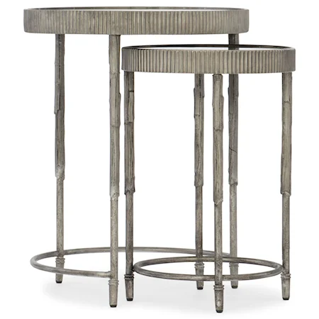 Contemporary Accent Nesting Tables with Mirrored Top
