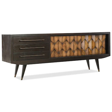 74" Mid-Century Modern Entertainment Console with Ventilated Back Panel