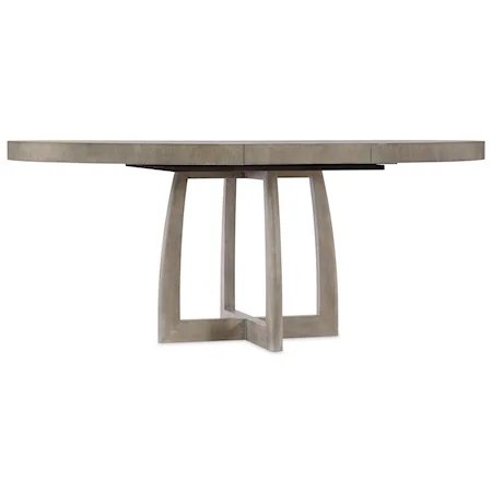 Transitional 48" Round Pedestal Dining Table with Leaf