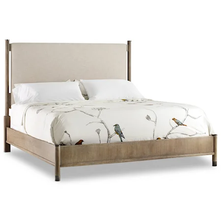 Transitional Queen Upholstered Bed