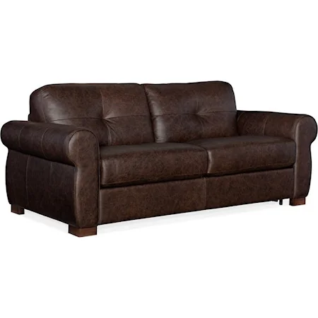 Transitional Loveseat with Sleeper and Memory Foam Mattress