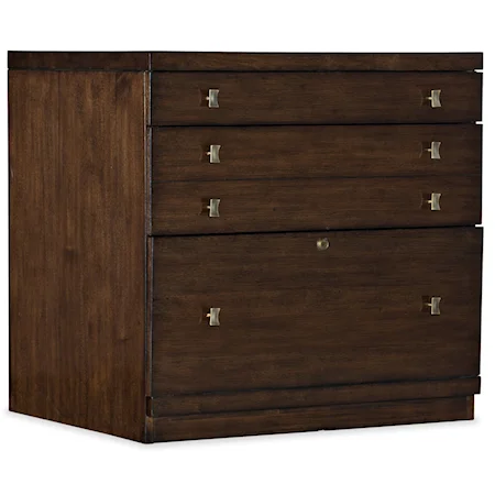 Contemporary Lateral File with Locking Drawer