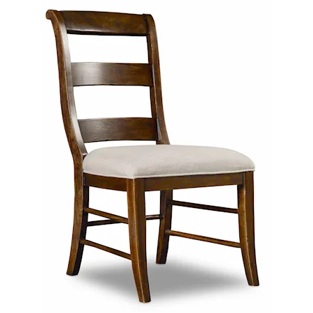 Ladderback Side Chair with Scrolled Back
