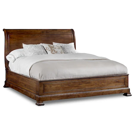 King Sleigh Bed with Platform Footboard