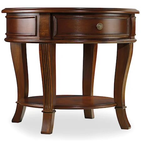 1-Drawer Round Lamp Table