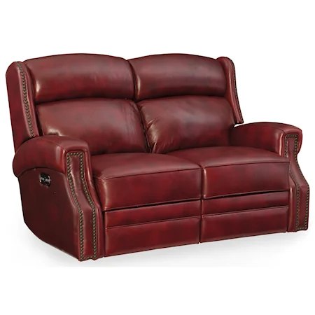 Power Motion Loveseat with Power Headrest and Nailhead Trim