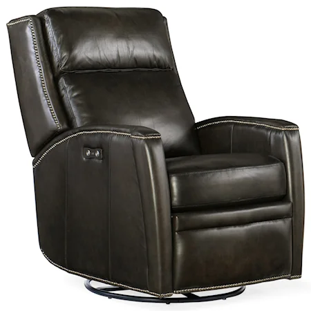 Traditional Leather Power Swivel Glider Recliner