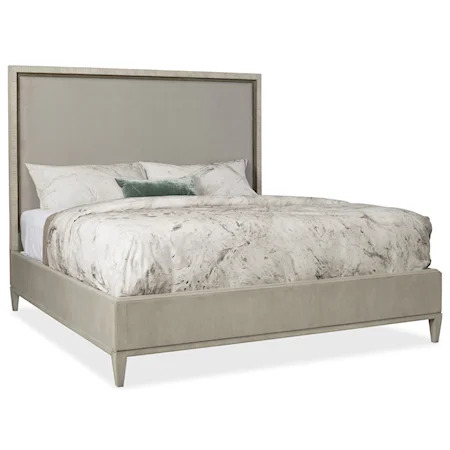 King Upholstered Bed with Carved Detailing