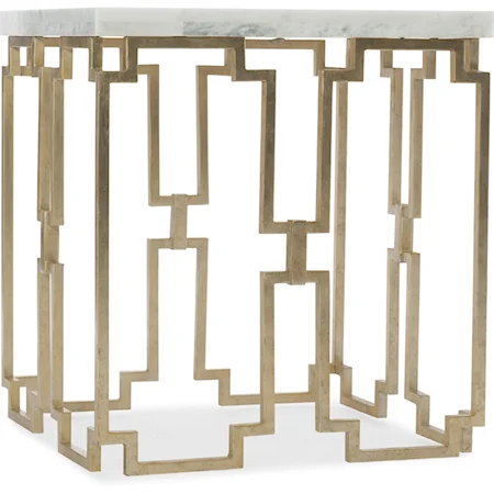 Contemporary End Table with Marble Top