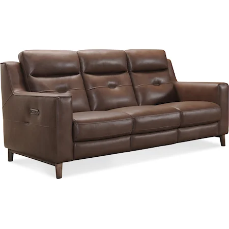 Contemporary Power Leather Sofa with Power Headrest