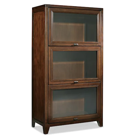 Barrister Bookcase with 3 Wood-Framed Glass Doors