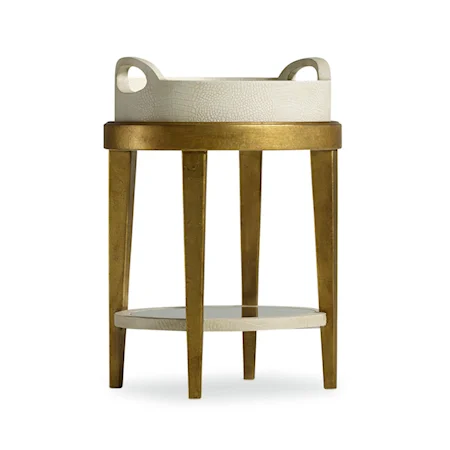 Gilded Accent Table with Removable Tray