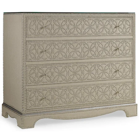 4 Drawer Resplendent Chest with Nailhead Design