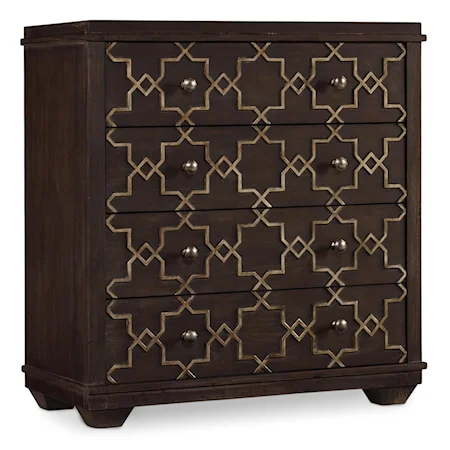 Leila Chest with Geometric Wood Overlay