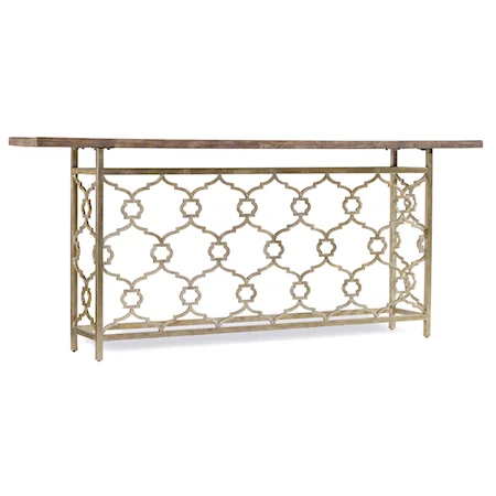 Landon Hall Console with Metal and Silver Leaf