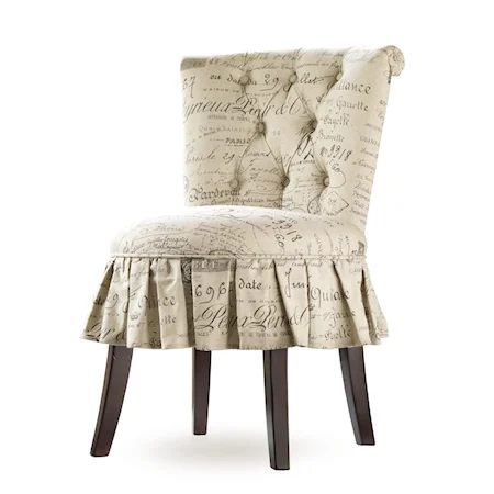 Fifi Vanity Chair with Button Tufted Backrest and Midi Skirt