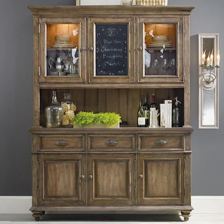 Buffet and Hutch with Chalkboard Panel