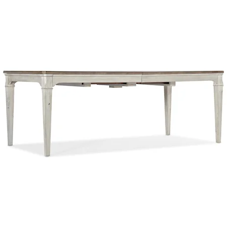 82 Inch Solid Wood Rectangle Dining Table with Self-Storing Leaf