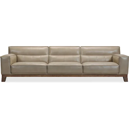 Contemporary Grand Leather Stationary Sofa