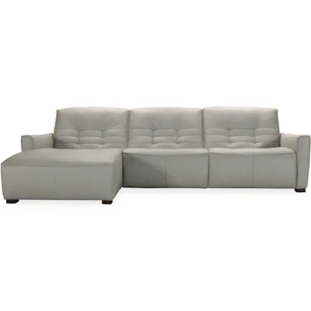 Contemporary Leather Power Motion Sectional with LAF Chaise