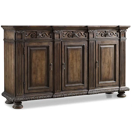 72-Inch Credenza with Corinthian Case Moulding