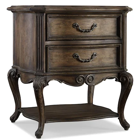 Accent End Table with Highboy Legs and Storage Drawers