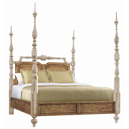 Queen-Size Poster Bed with Hi/Lo Posts