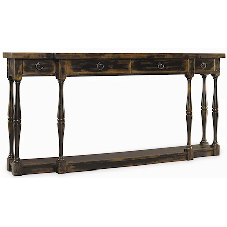 Four Drawer Thin Console Table