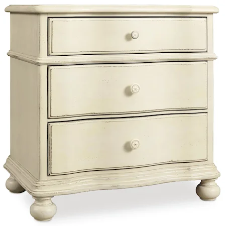 Three-Drawer Nightstand with Cord Clip