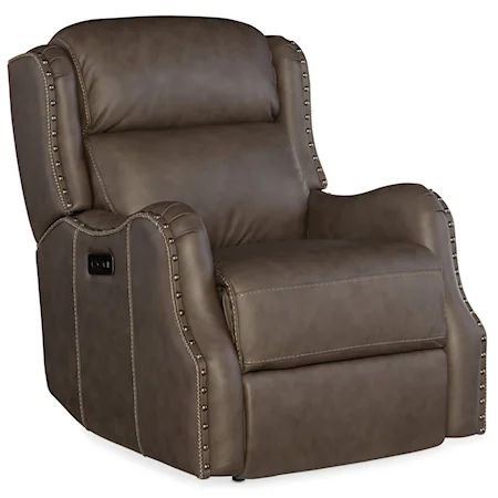 Transitional Power Recliner with Power Headrest and USB Port