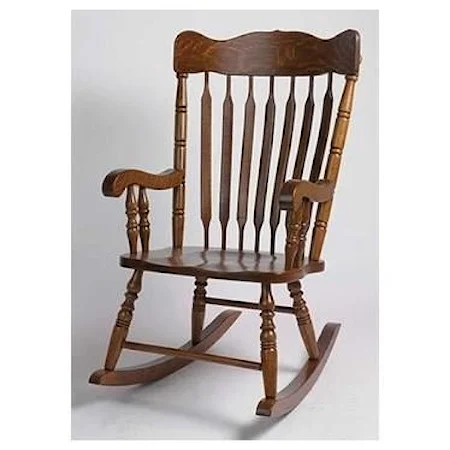 Customizable Solid Wood Grandfather Rocker with Spindle Back