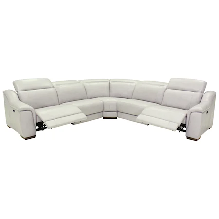 Contemporary Power Reclining 5 Seat Sectional