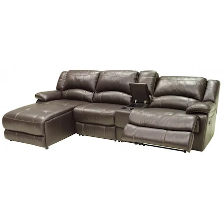 Small Sectional Sofa with Console and Left Side Chaise