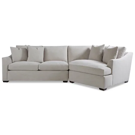 Two Piece Sectional Sofa with RAF Chaise and Flared Arms