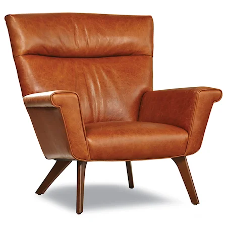 Mid-Century Modern Upholstered Accent Chair with Flared Arms and Splayed Legs