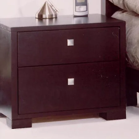 Contemporary 2 Drawer Night Stand