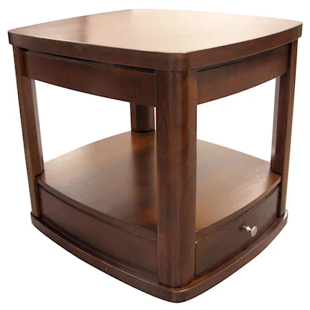 Casual Styled End Table with Drawer in Table Base