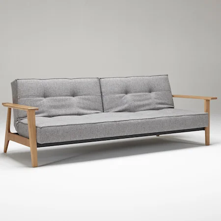 Frej Sofa Bed with Wood Arms and Split Back