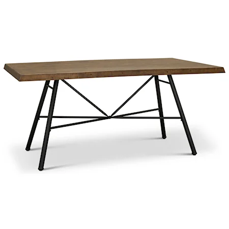 Mid-Century Modern Dining Table with Flared Metal Legs