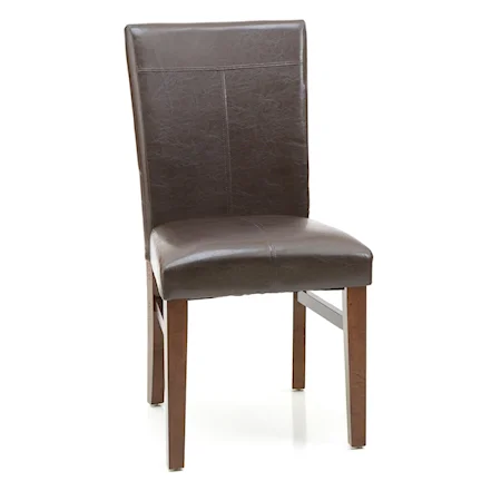 Parson's Side Chair with Upholsered Seat and Front-and-Back Seat Back