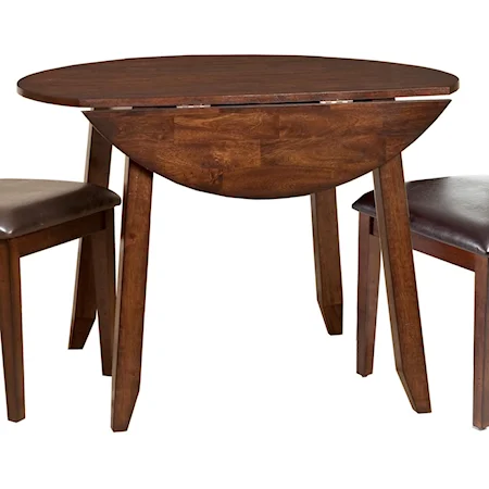 Wooden Round Top Drop Leaf Dining Table