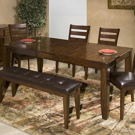 Solid Mango Wood Dining Table with Butterfly Leaf