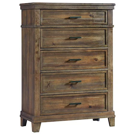 Transitional Chest of 5 Drawers