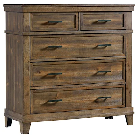 Transitional Media Chest with 5 Drawers