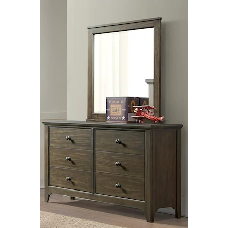 Casual Dresser and Mirror Set